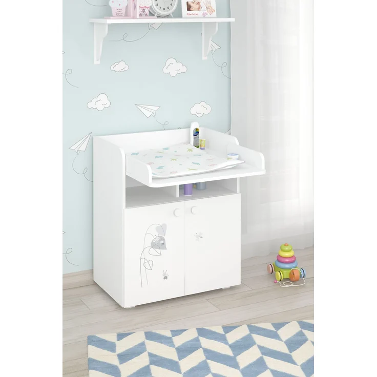Shefa Kids Wickelkommode 700 Amis Weiß - 70 x 86 x 47 cm - Abnehmbarer Wickelaufsatz – Bild 8