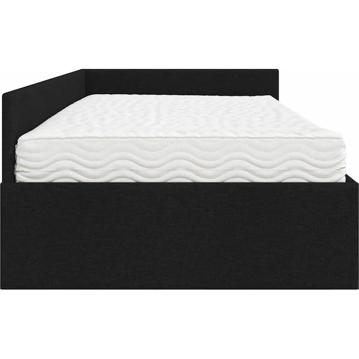 vidaXL Eckbettgestell mit Matratze 2 stk. Schwarz 90 x 200 cm Stoff 3393599 – Bild 8