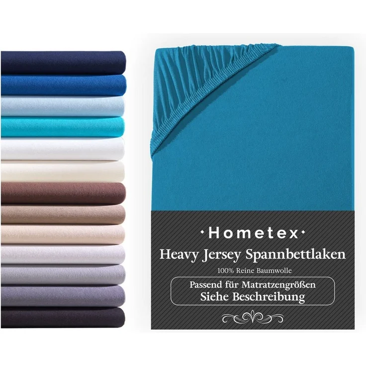 Hometex Premium Textiles Spannbettlaken Exclusive bis 25 cm Steghöhe, Jersey, Gummizug: rundum, 100% Baumwolle, Premium Qualität 160 g/m² – Bild 1