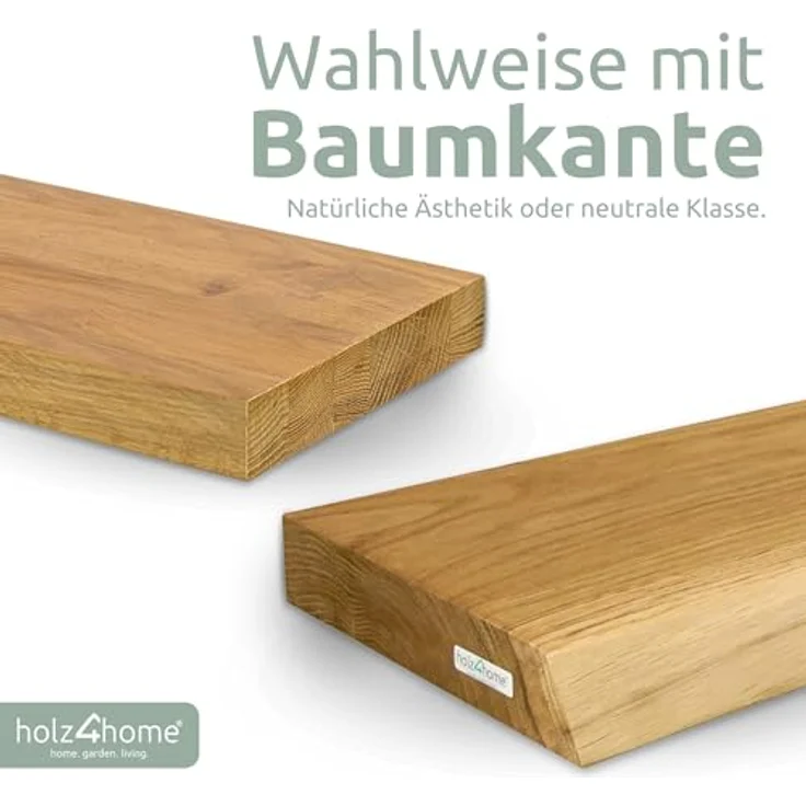 Wandregal / Regalbrett - Eiche natur - 40 x 22 x 4 cm – Bild 8