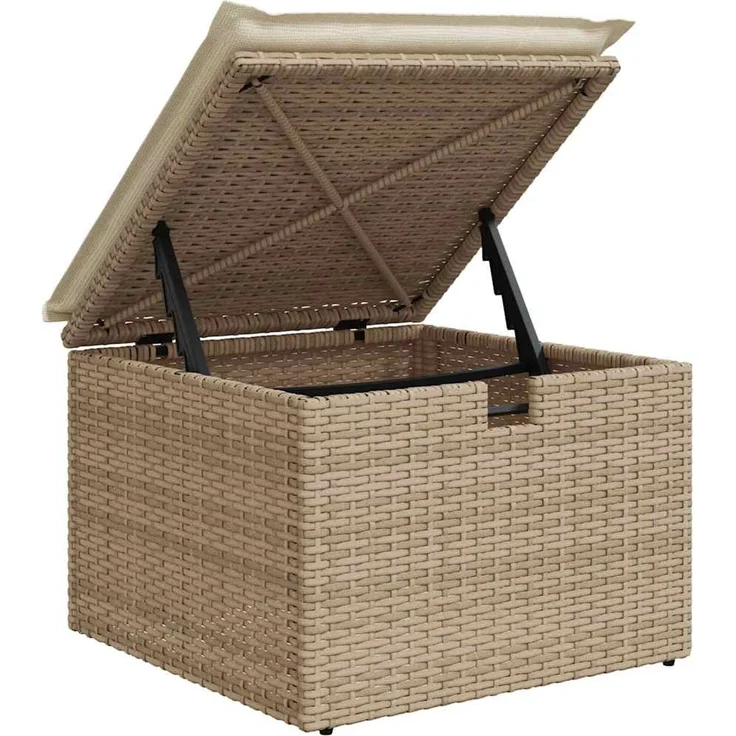 vidaXL 4-tlg. Garten-Sofagarnitur mit Kissen Beige Poly Rattan 3325950 – Bild 7