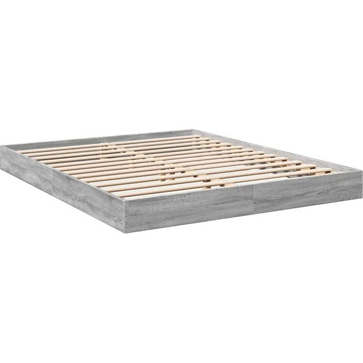 vidaXL Bettgestell ohne Matratze Grau Sonoma 160x200 cm Holzwerkstoff 842012 – Bild 3
