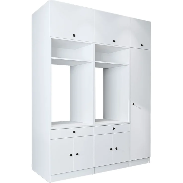 Roomart Schrankwand für Waschküche & Hauswirtschaftsraum – SERIE 1 – 179 cm breit – mit Ausziehbrett – Waschmaschinenschrank & Stauraumlösung • Weiß – Bild 6