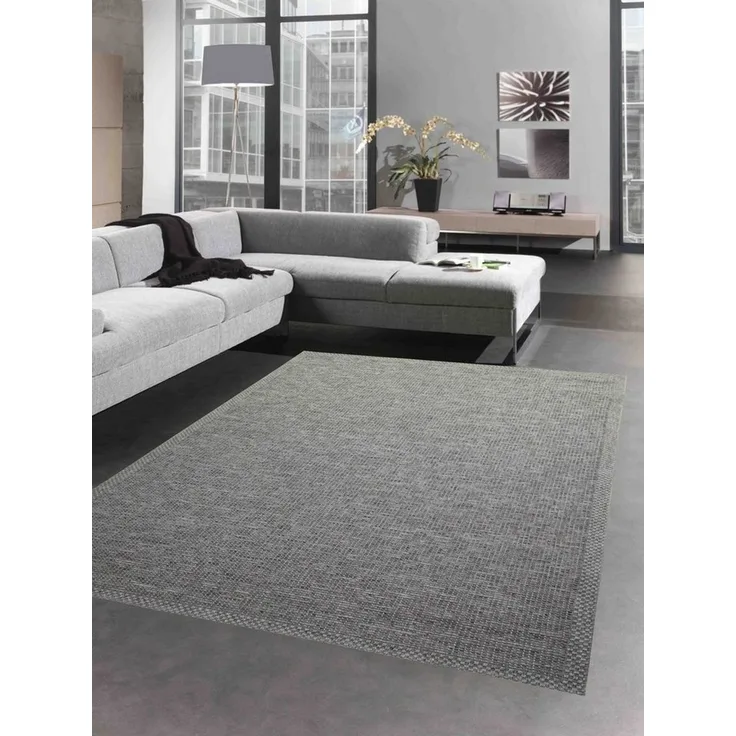 Carpetia Teppich Indoor & Outdoor Teppich Sisal Optik - grau, rechteckig, Höhe: 8 mm