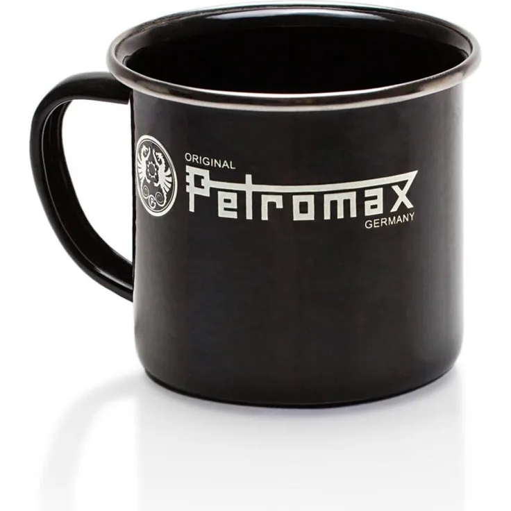 Petromax Emaille Becher schwarz 300 ml - Emaillierter Kaffeebecher perfekt für Camping & Outdoor