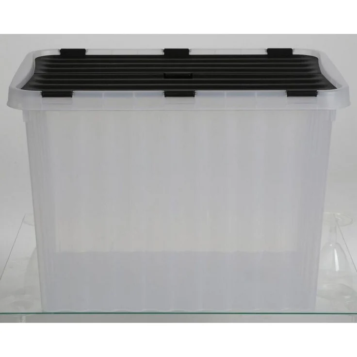 8x Wellenboxen 24L 43x30x30cm Transparent Deckel Aufbewahrung Spielzeugkisten – Bild 1