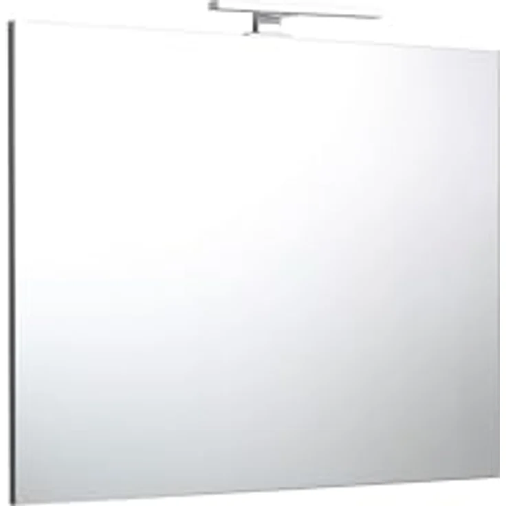 KIAMAMI VALENTINA Spiegel mit LED-Lampe, reversibel, 80x70 cm, grauer ABS-Rahmen und verchromte Lampe – Bild 4