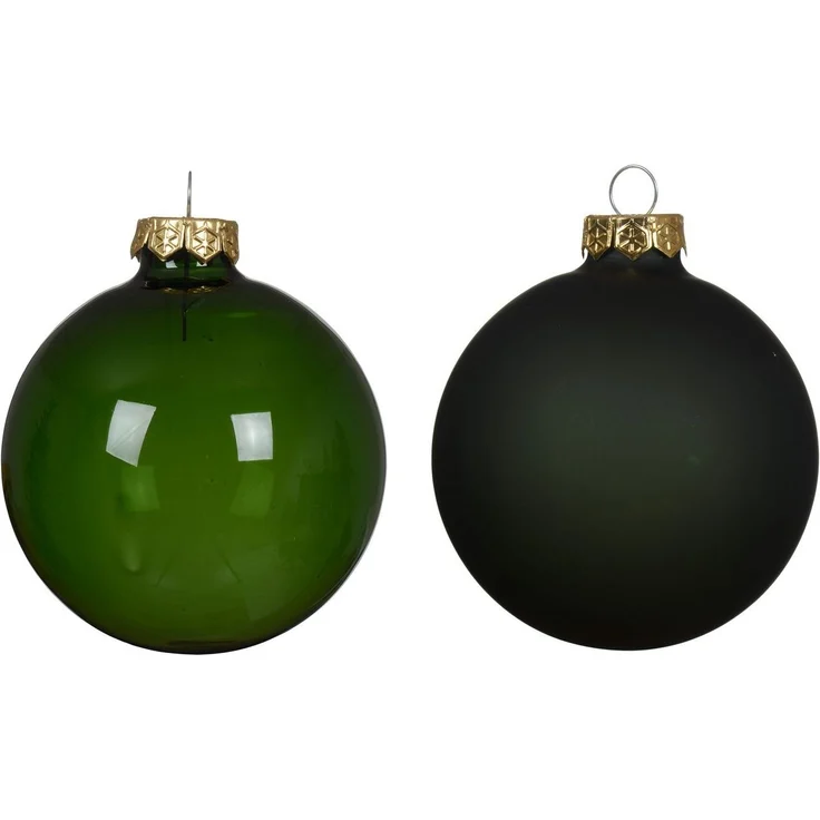 Kaemingk Weihnachtsbaumkugel, Weihnachtskugeln Glas 8cm 4 Stück - Piniengrün transparent – Bild 1