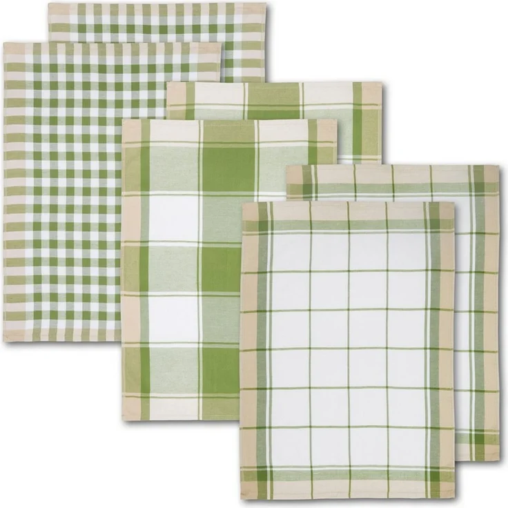 Dyckhoff Geschirrtuch KARO, Maße je Tuch ca. 50x70 cm, (Set, 6-tlg), mit drei verschiedenen Motiven – Bild 1