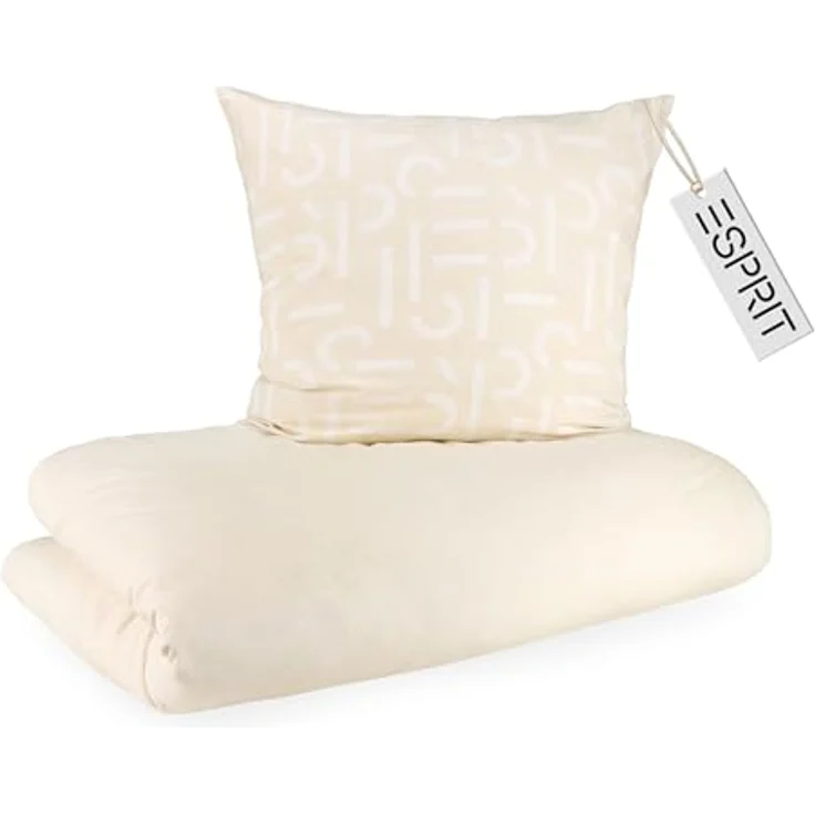 Esprit Bettwäsche FLANELL Winter Bettwäsche, Baumwolle, 1 teilig, 135 x 200 cm in Beige – Bild 2