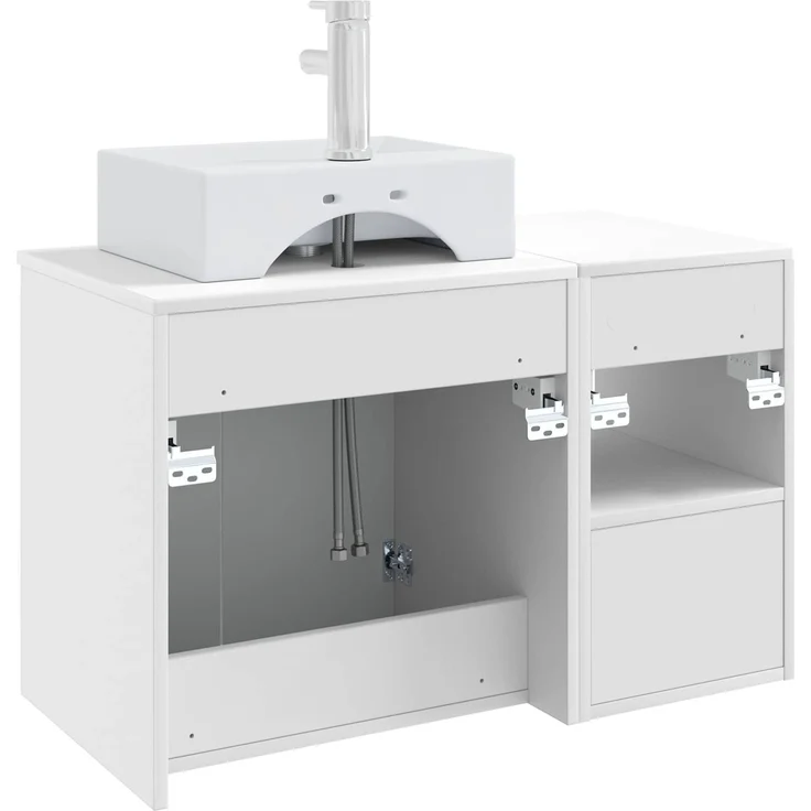 vidaXL Badezimmerschrank-Set 2 stk. Hochglanz Weiß 79,5 x 41 x 79,5 cm 3404058 – Bild 6