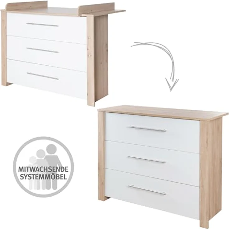 roba Kinderzimmerset 'Malo' - 3-teilig - inkl. Kinderbett 70 x 140 cm - Weiß / Natur – Bild 27
