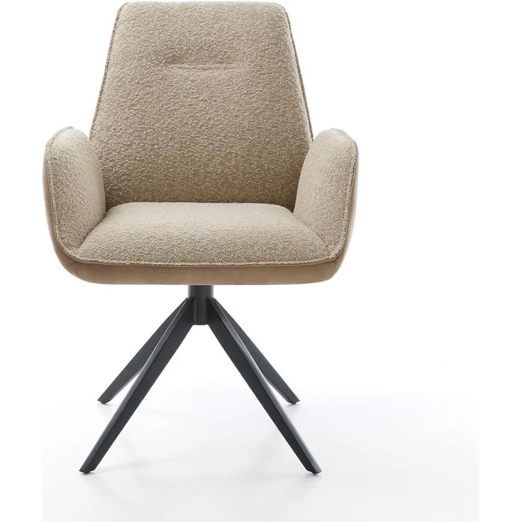 Drehstuhl Zoa-Flex Materialmix Schlamm Kreuzgestell breit Schwarz 360° drehbar Wippfunktion Taschenfederkern – Bild 3