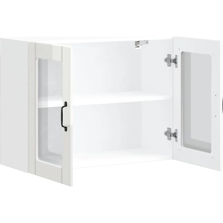 vidaXL Küchen-Hängeschrank mit Glastür Lucca Hochglanz-Weiß Holzwerkstoff 853849 – Bild 6