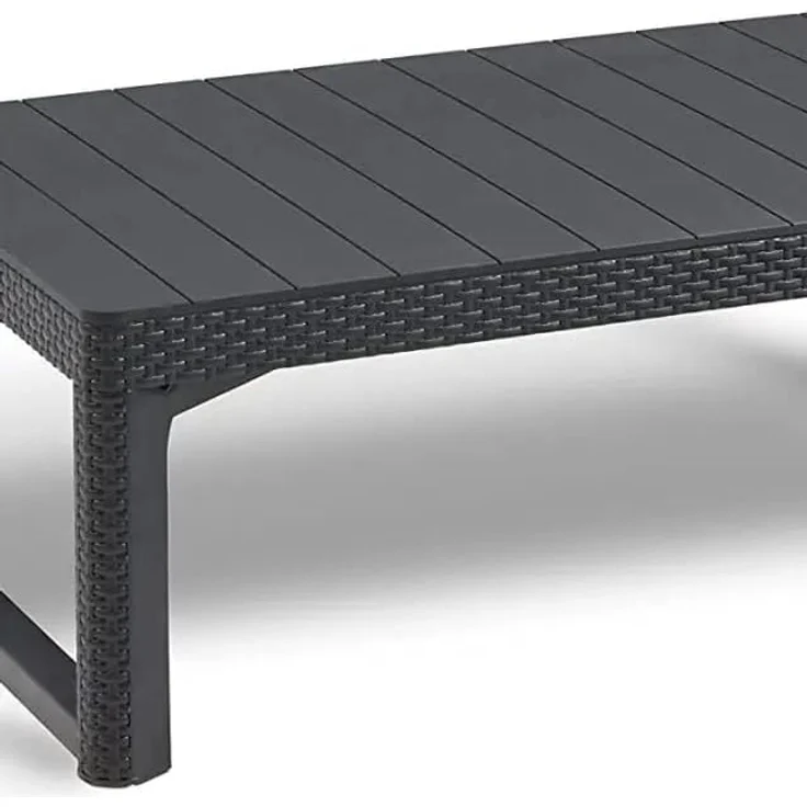 Allibert Polyrattan Balkon und Garten Lounge-Set "Chicago" mit höhenverstellbarem Tisch, graphit,2-Sitzer-Sofa, 2 Sessel und Tisch – Bild 5