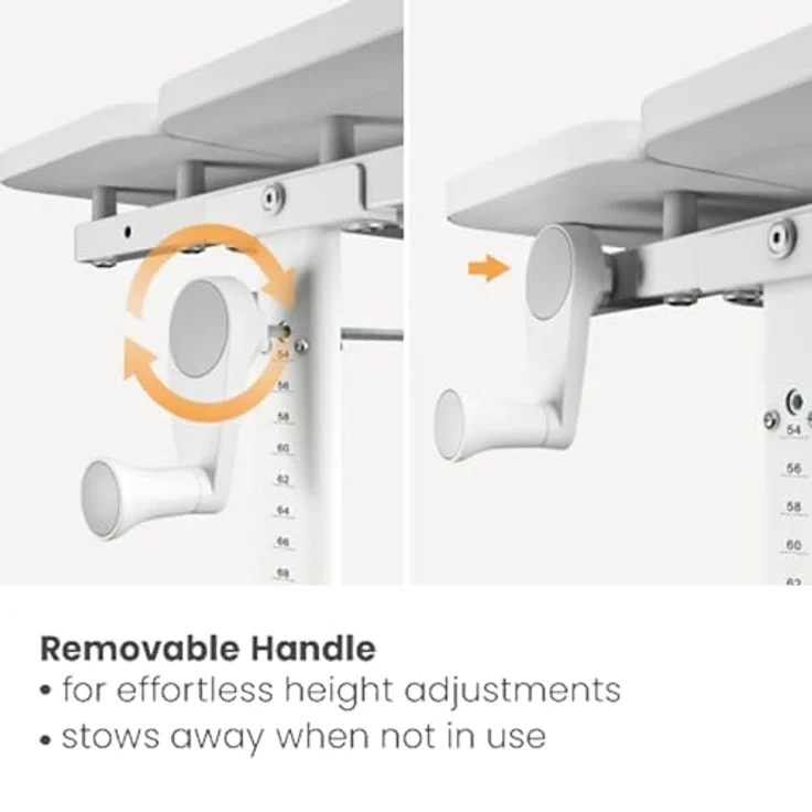 Ergo Office Kinderschreibtisch ER-483, ergonomisch mit Höhenverstellung 54-76 cm und Neigungsverstellung bis 40°, inkl. Ablage und Schublade – Bild 8