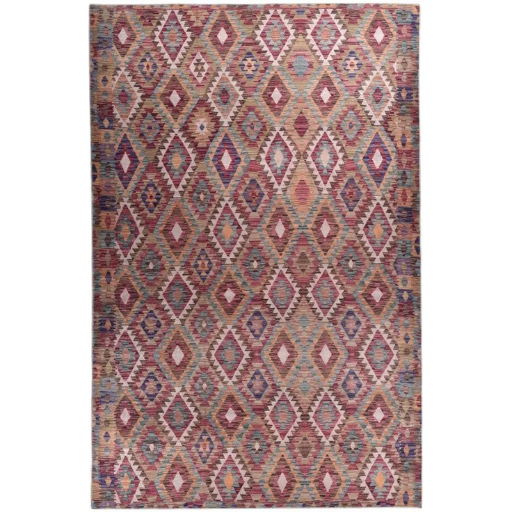 Gino Falcone Teppich Cecilia 27593, rechteckig, Höhe: 3 mm, Flachgewebe, bedruckt, Rauten Design, auch als Läufer