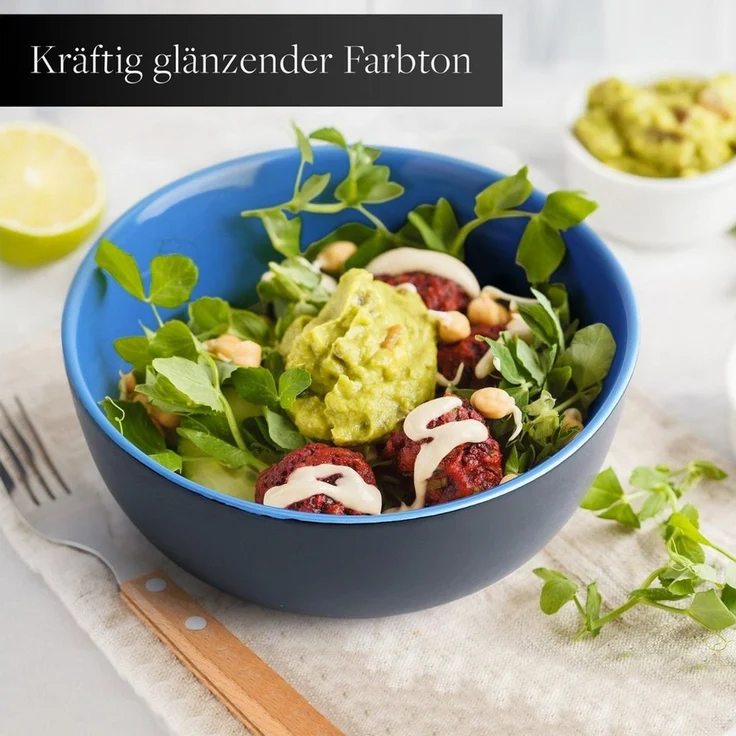 MiaMio Tafelservice Tafelservice 24tlg Geschirrset 6 Personen Kombiservice Keramik - Blau (24-tlg), 6 Personen, Keramik – Bild 2