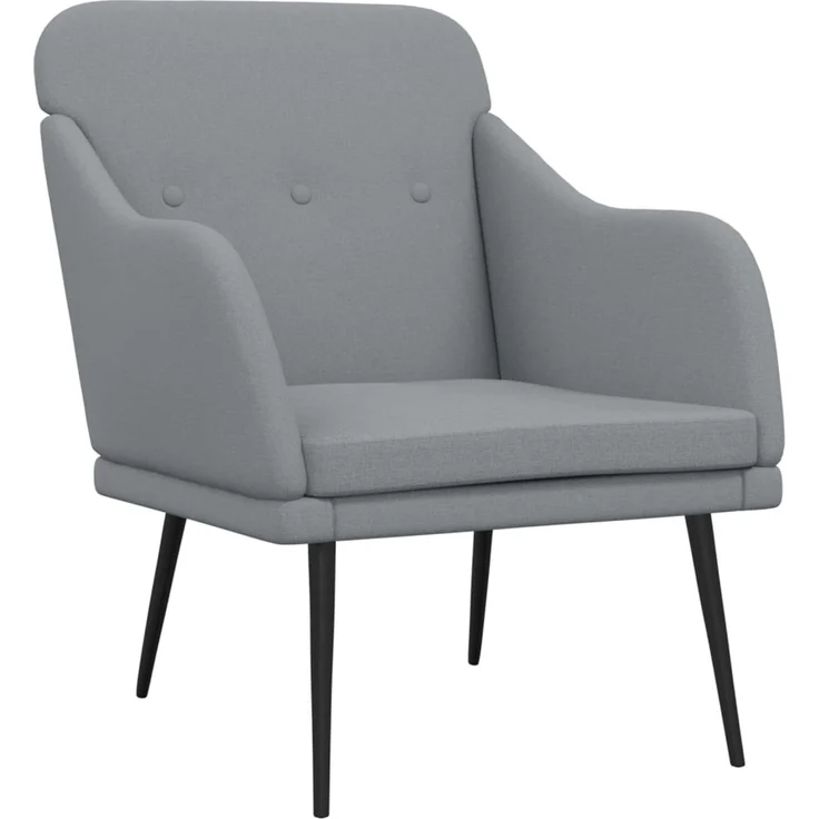 Sessel wohnzimmer, Relaxsessel Hellgrau 63x76x80 cm Stoff – Bild 2