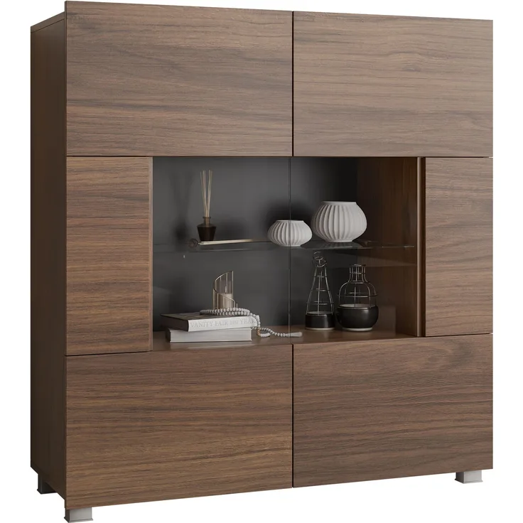 Kommode Calabrini BR01 (Farbe: Nuss Warmia, ohne Beleuchtung)