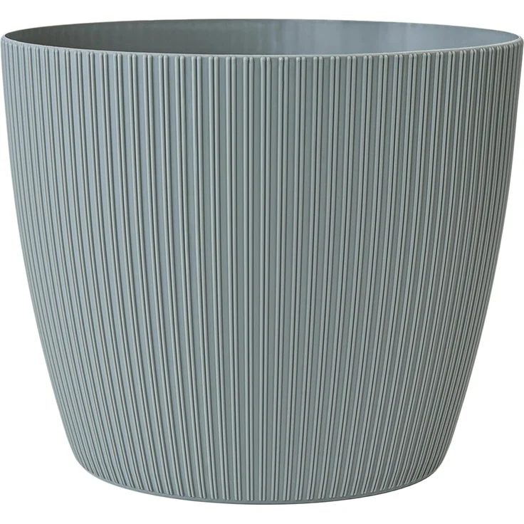 KONZEPT Blumentopf groß, gerillte Struktur 26/30cm, Übertöpfe für Zimmerpflanzen, aus Kunststoff ideal für Wohnzimmer, Küche und Balkon – Bild 1