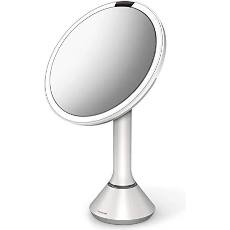 simplehuman Sensorspiegel 20cm, mit Touch-Helligkeitsregelung, 5-fache Vergrößerung, weiß Stahl, 5 Jahre Garantie – Bild 4