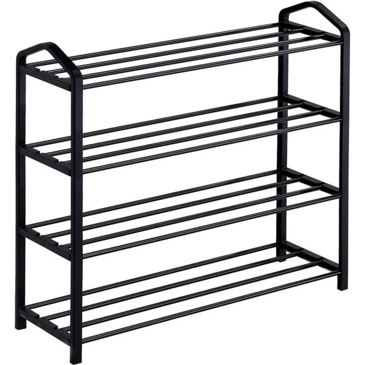 IDIMEX Schuhregal TRALEE, Schuhregal Metall Schuhaufbewahrung mit 4 Abagen platzsparend schwarz – Bild 3