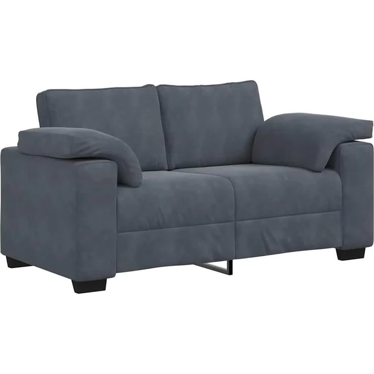 vidaXL Zweisitzer-Sofa Dunkelgrau 160x77x82 cm Samt 4105258 – Bild 1