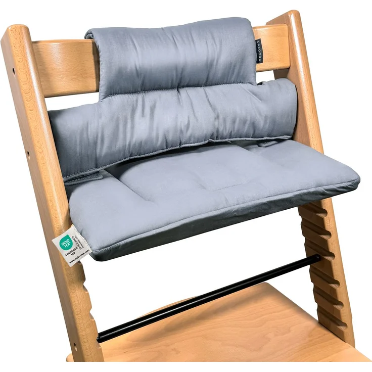 LaLoona Hochstuhl Sitzkissen für Stokke Tripp Trapp, beschichtet, grau, wasserabweisend, maschinenwaschbar, perfekte Passform