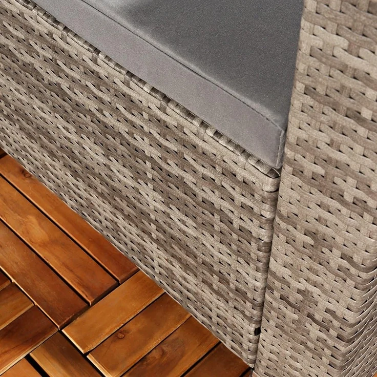 Gartengarnitur Sitzgruppe Lounge Garten Ecksofa Tisch Rattanmöbel grau 5tlg. – Bild 6