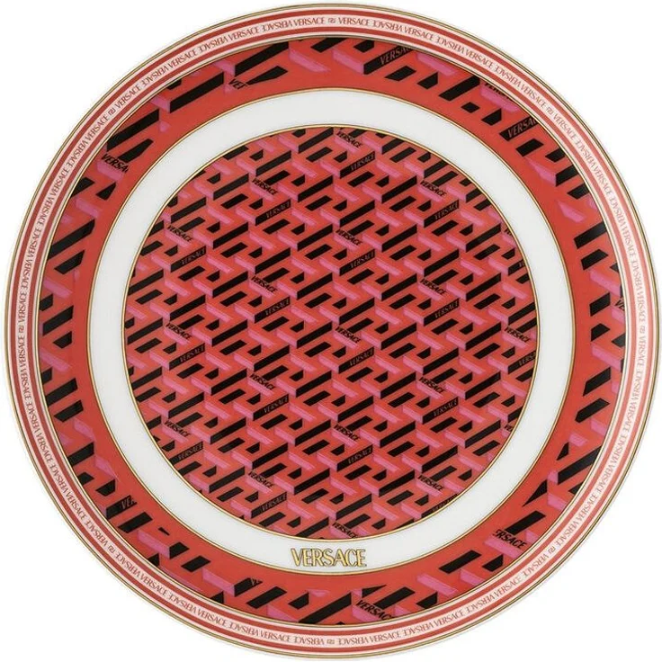 Rosenthal Versace La Greca Signature Red Brotteller 17 cm – Bild 1