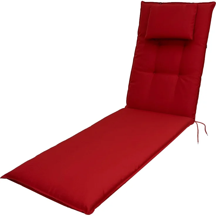 Doppler 8833 Rollliegenauflage mit Kopfkissen Gartenliege 8cm rot uni – Bild 1