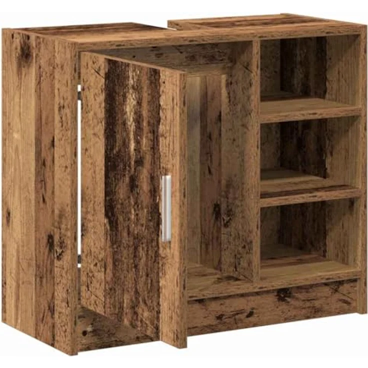 vidaXL Badezimmerschrank mit Tür Altholz 63 x 29 x 55 cm Holzwerkstoff 869212 – Bild 10