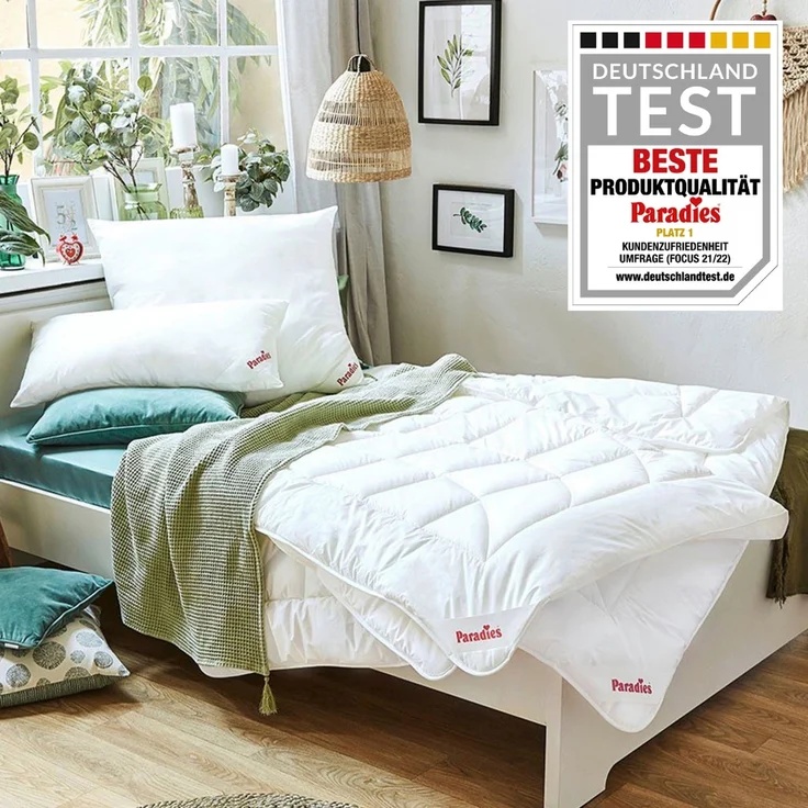 Paradies Ganzjahresdecke Bettenset Halia medium + Kissen Softy 135x200 – Bild 6