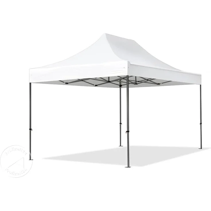 3x4,5 m Faltpavillon, PREMIUM Stahl 40mm, Seitenteile mit Panoramafenstern, weiß – Bild 2
