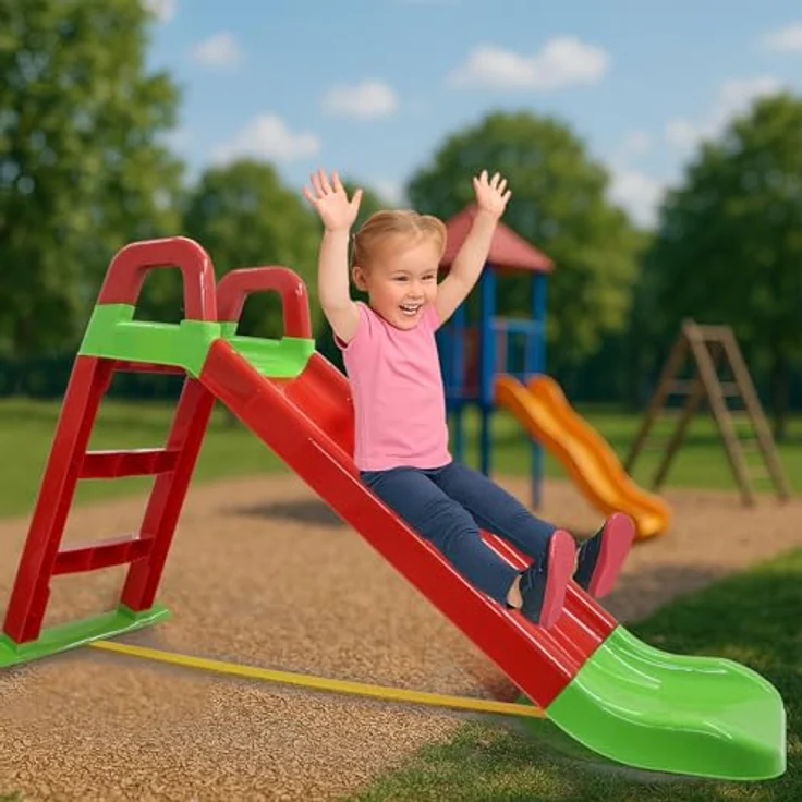 Jamara 460501 'Funny Slide' Rutsche, 145 x 59 x 79 cm, ab einem Jahr, rot – Bild 3