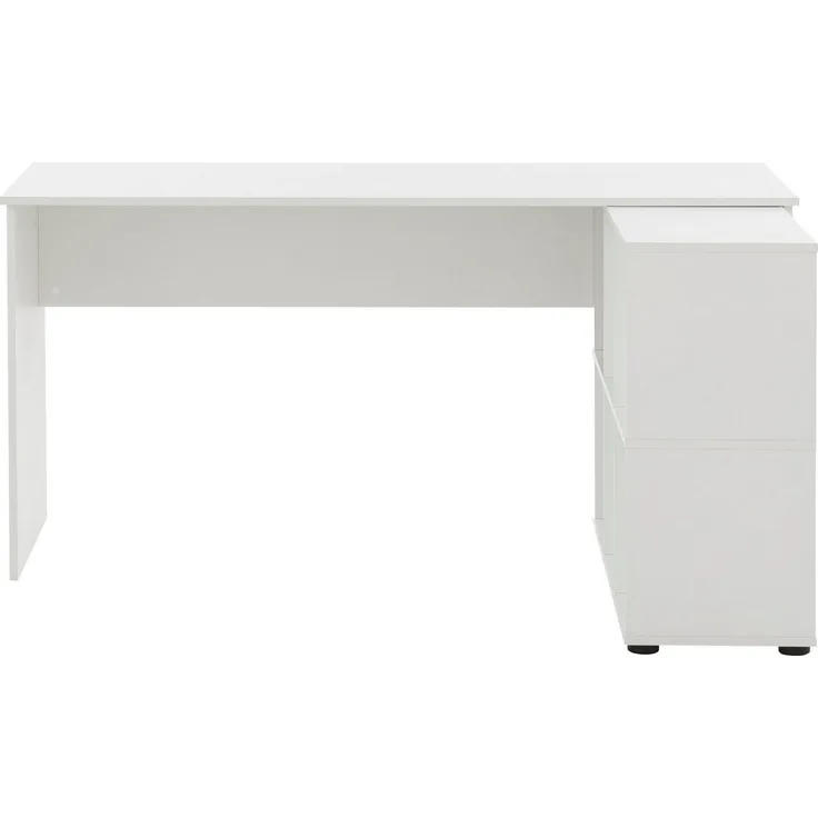 SCHILDMEYER Schreibtisch Bürotisch Computertisch Ablage Weiß 150 x 73,6 x 121,6 cm