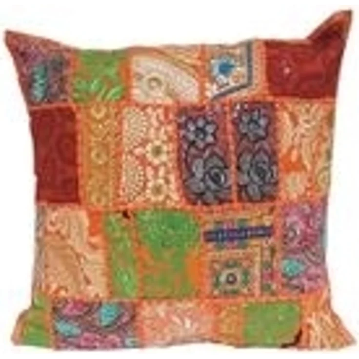 Indisches Patchwork Kissen Mar Rot – Bild 8