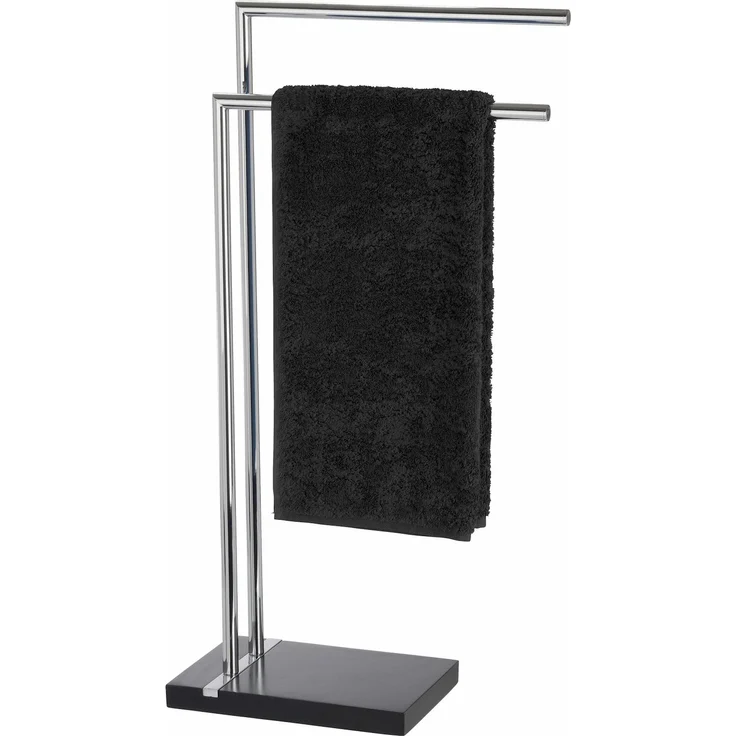 WENKO NOBLE Handtuchhalter, Schwarz, mit 2 Armen, stehend – Bild 2