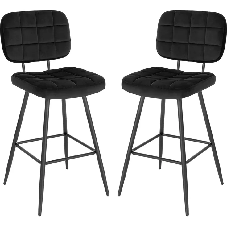 EUGAD Barhocker (2 St, 2er Set), Tresenhocker, Design Hocker, Fußstütze, aus Samt Metall