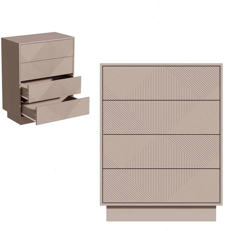 UEV Kommode mit 4 Schubladen, Kommodenschrank Sideboard schmal (Moka), Sideboard Schubladenschrank Push to Open, Mehrzweckschrank für Wohnzimmer Schlafzimmer Flur Büro 60x33,5x77,5cm--Mokka--60x33.5x77.5cm--YOUDENOVA