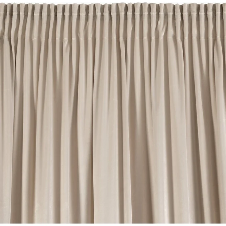 Vorhang DANI mit Rüsche Velours Samtvorhänge beige 140x270 cm Kräuselband – Bild 4