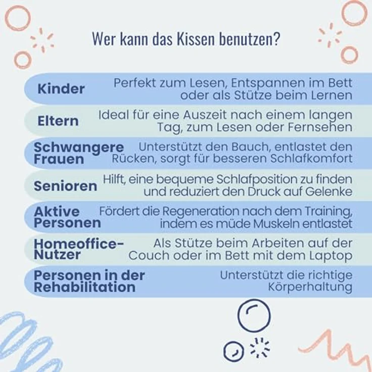 EMI & SAM Stillkissen Bezug Ersatzbezug 40x145cm für Seitenschläfer, 23L. Feder - Bezug – Bild 5