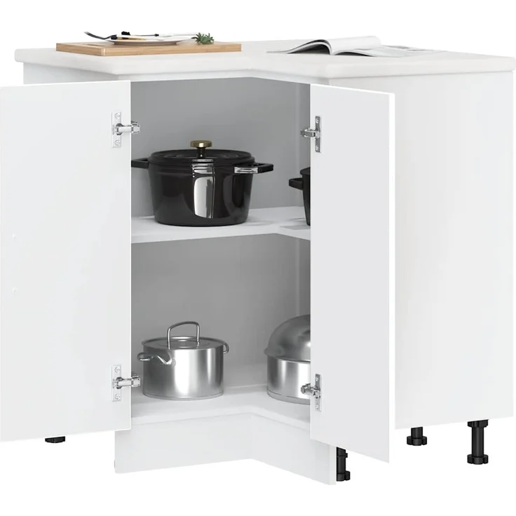 vidaXL Küchen-Eckunterschrank Porto Weiß Holzwerkstoff 853987 – Bild 2