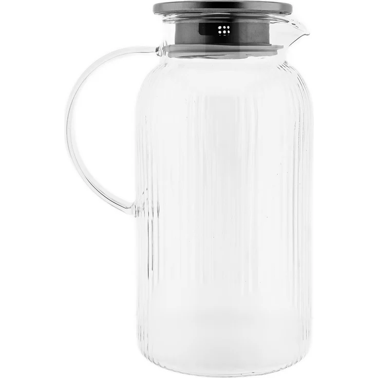 Glaskaraffe "Freya Caraffa" aus hochwertigem Borosilikatglas mit Deckel - 1800ml – Bild 1