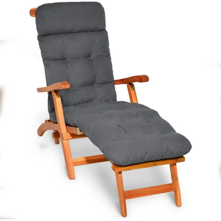 Beautissu 'Flair DC' Auflage, Polyester graphitgrau, 8 x 200 x 50 cm