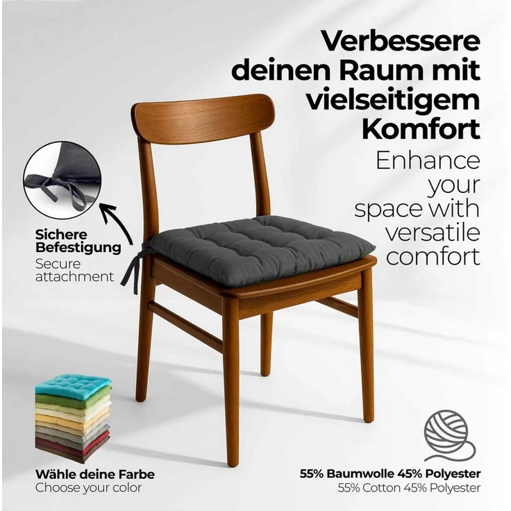 etérea Himmlische Qualität Sitzkissen etérea Sitzkissen Stuhlkissen Basic Auflage und – Bild 4