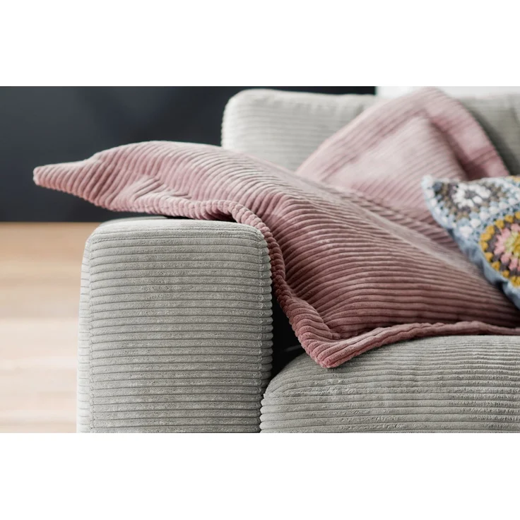 KAWOLA Sofa MADELINE 3-Sitzer Cord hellgrau 85 x 127 x 290 cm – Bild 5