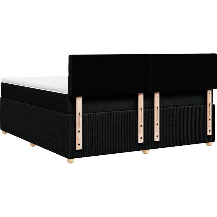 vidaXL Boxspringbett mit Matratze Schwarz 180x200 cm Stoff 3287551 – Bild 6