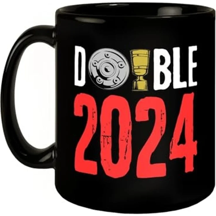 speecheese Tasse Leverkusen Double-Sieger Tasse in Schwarz mit Spruch Double 2024 – Bild 2